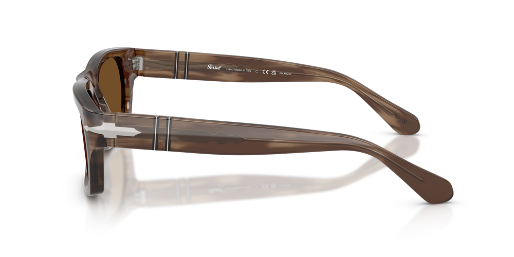 Persol PO3398S with Striped Brown Frame and Brown Lenses - Image 4