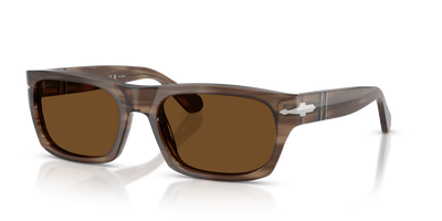 Persol PO3398S avec Monture Rayé Marron et Verres Brun - Image 1