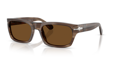 Persol PO3398S with Striped Brown Frame and Brown Lenses - Image 1