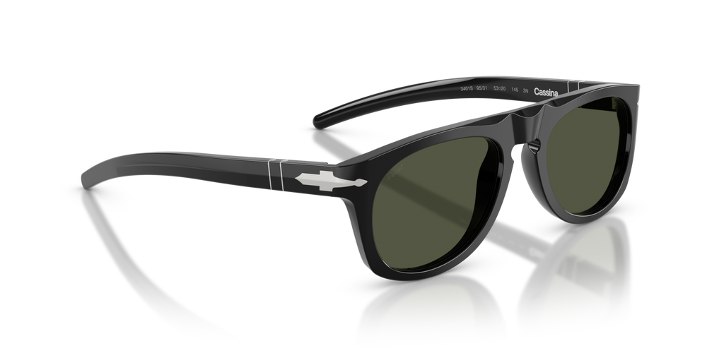 Persol PO3401S - Persol &amp; Cassina Collection with Black Frame and Green Lenses - Image 3
