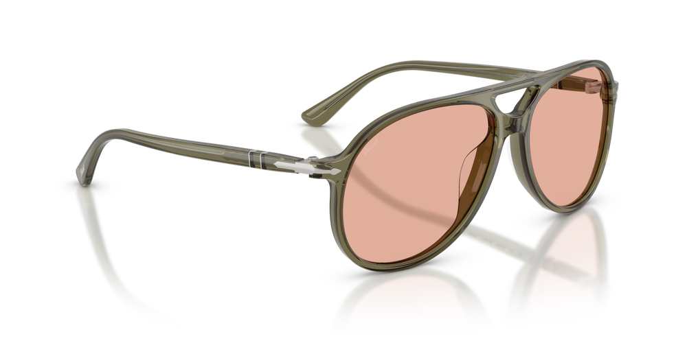Persol PO3403S - Walter avec Monture Transparent Oliva Green et Verres Orange - Image 3