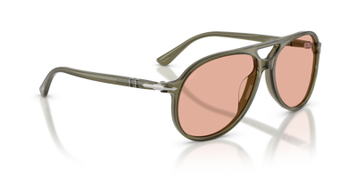 Persol PO3403S - Walter avec Monture Transparent Oliva Green et Verres Orange - Image 3