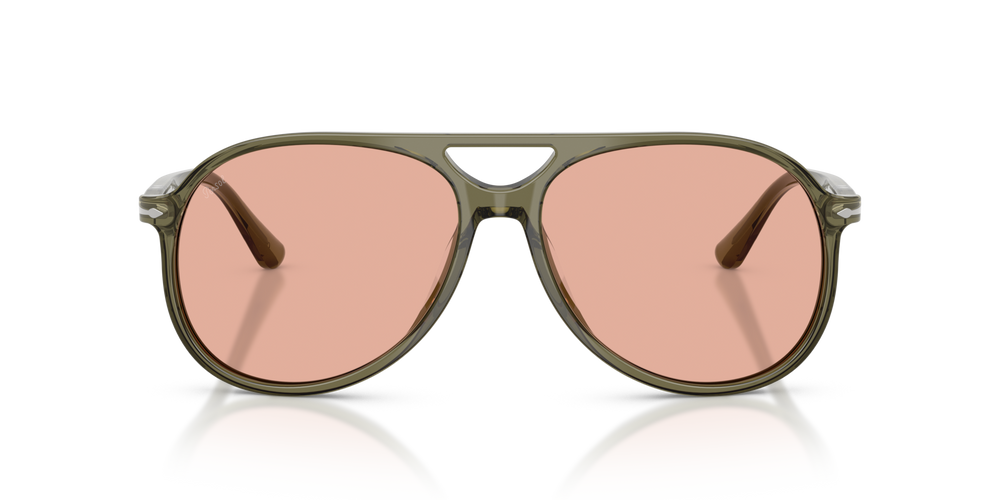 Persol PO3403S - Walter avec Monture Transparent Oliva Green et Verres Orange - Image 2