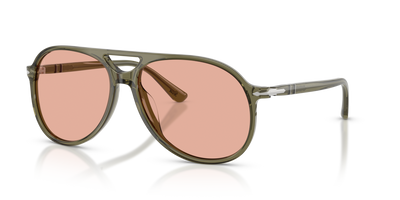 Persol PO3403S - Walter avec Monture Transparent Oliva Green et Verres Orange - Image 1