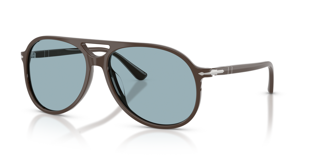 Persol PO3403S - Walter with Solid Brown Frame and Blue Lenses - Image 1