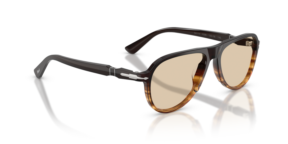 Persol PO3411V con Montatura Brown Striped Amber - Immagine 3
