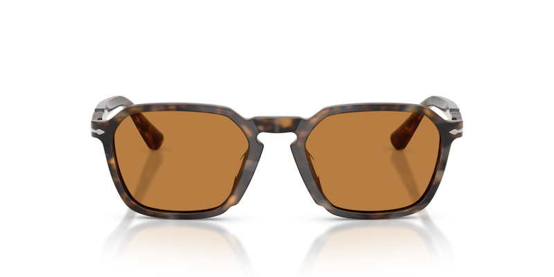 Visita PO3414S com armação Dark Havana e lentes Brown