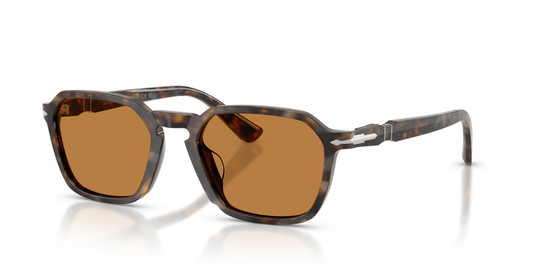 Visita PO3414S com armação Dark Havana e lentes Brown