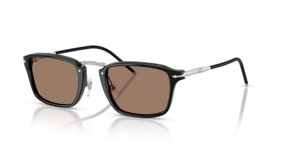 Persol PO3417S - Persol &amp; Olivetti Collection mit Schwarz Gestell und Braun Gläsern - Bild 1