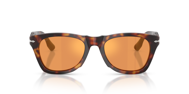 Visit PO8001S with Havana Frame and Orange Lenses