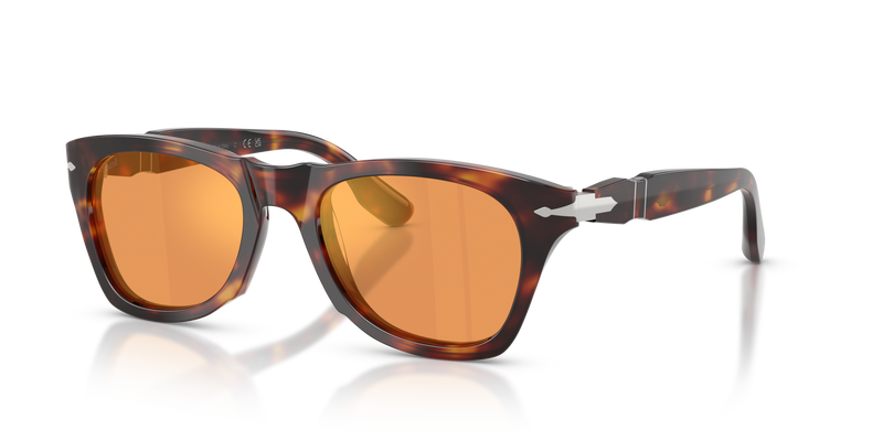 Visit PO8001S with Havana Frame and Orange Lenses