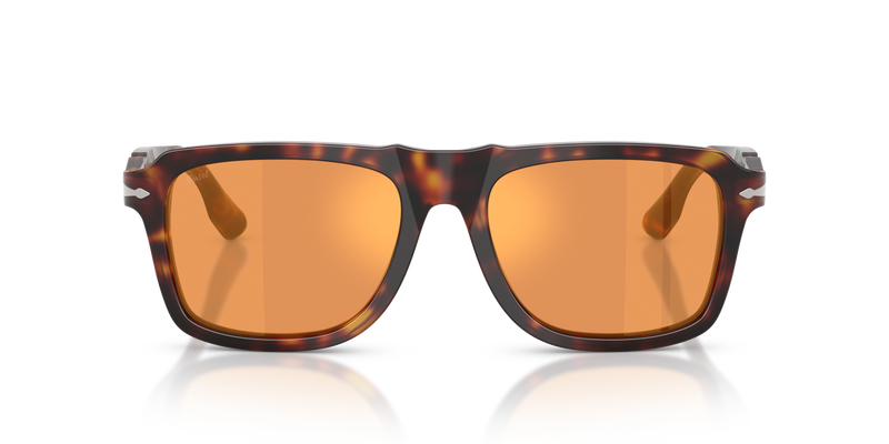 Visit PO8002S with Havana Frame and Orange Lenses