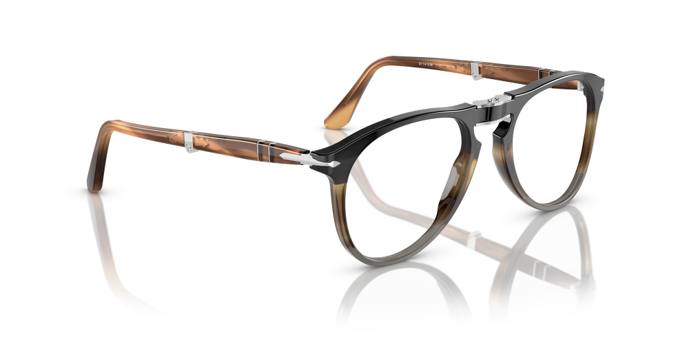 Persol PO9714VM con Montatura Nero/Marrone striato/Grigio - Immagine 4