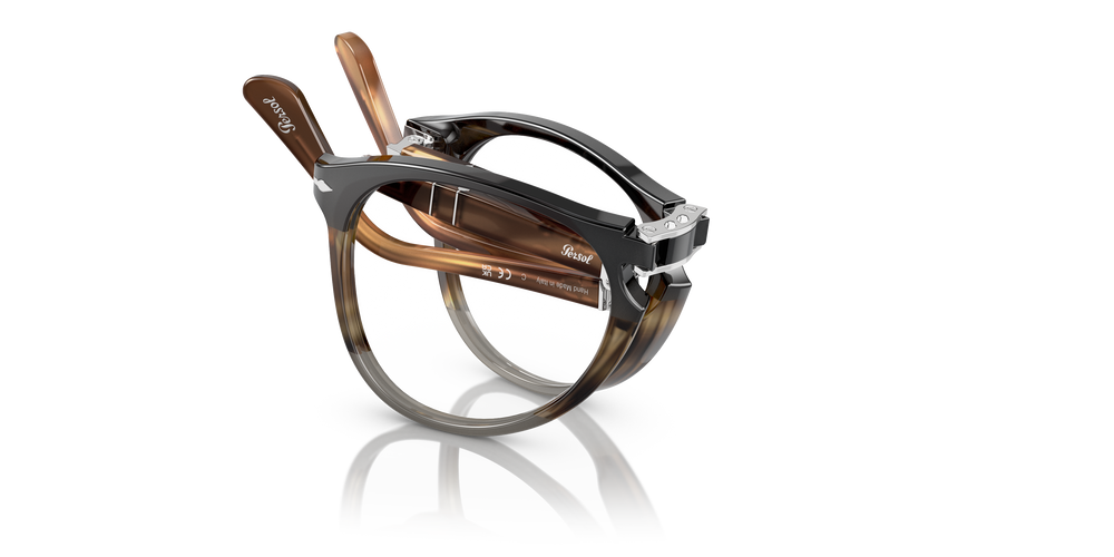 Persol PO9714VM con Montatura Nero/Marrone striato/Grigio - Immagine 1