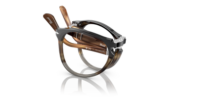 Persol PO9714VM with Black Striped Brown Grey Frame - Image 1