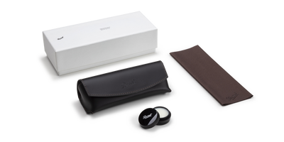 Persol 649 Series - Horn with Polished Black Frame and Blue Lenses - Image 6