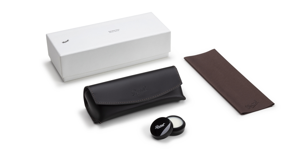 Persol 649 Series - Horn con Montatura Corno Marrone Chiaro e Lenti Grigio - Immagine 6